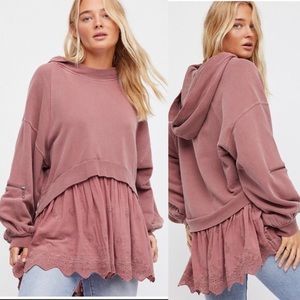 Free People Sweet Street Oversized Eyelet Hoodie